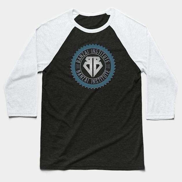 Banzai Institute [Teal/Worn] Baseball T-Shirt by Roufxis